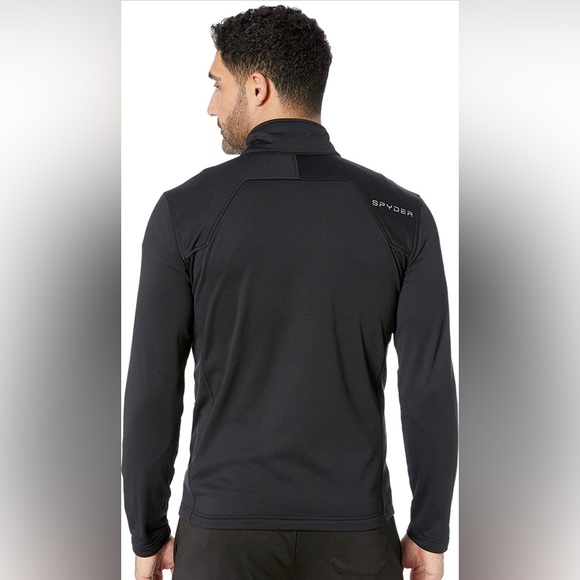 NWT Spyder Men's Chambers Full Zip Hard Face Tech Fleece Size XL (Black/Red) - Picture 5 of 10